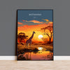 Botswana Travel Print, Travel Poster of Botswana, Botswana Gift, Botswana Sunset Africa, Africa Art Lovers Gift, Wall Art Print