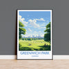 Greenwich Park Travel Poster, Travel Print of GreenwichPark, London Poster, Greenwich Park Art Gift, London Art Lovers UK Travel Gift