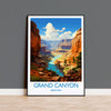 Grand Canyon Travel Poster Wall Art, Travel Print of Grand Canyon, Grand Canyon Art Lovers Gift, Arizona, USA Travel Wall Art