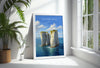 Old Harry Rocks Print, Travel Poster of Old Harry Rocks, England, Dorset Coast Art, Dorset Art Lovers Gift, Wall Art Print