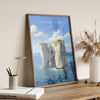 Old Harry Rocks Print, Travel Poster of Old Harry Rocks, England, Dorset Coast Art, Dorset Art Lovers Gift, Wall Art Print