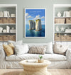 Old Harry Rocks Print, Travel Poster of Old Harry Rocks, England, Dorset Coast Art, Dorset Art Lovers Gift, Wall Art Print