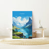 Fjords Travel Print, Travel Poster of Fjords, Norway Poster, Fjords Art Gift, Norway Art Lovers Travel Gift