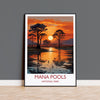 Mana Pools Travel Print Wall Art, Travel Poster of Mana Pools, Zimbabwe Gift, Mana Pools National Park Sunset Africa Art Gift