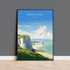 Beachy Head Travel Print Wall Art, Beachy Head Travel Poster, East Sussex, English Coastal Art lovers Gift, White Cliffs Gift