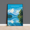 Derwentwater Travel Poster, Derwentwater Travel Print, England, Cumbria Art Lovers Gift, Derwentwater Gift, Lake District, Wall Art Print