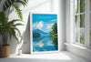 Derwentwater Travel Poster, Derwentwater Travel Print, England, Cumbria Art Lovers Gift, Derwentwater Gift, Lake District, Wall Art Print