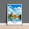 Krakow Travel Poster, Travel Print of Krakow, Poland Poster, Krakow Art Gift, Poland Art Lovers Travel Gift