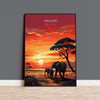 Kruger Travel Print, Travel Poster of Kruger, Kruger Sunset Art Lovers Gift, South Africa Art Gift, Wall Art Print