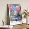 Greenwich Park Travel Poster Wall Art, Travel Print of Greenwich Park, Spring Blossom, Greenwich Park Art Gift, London Art Lovers Gift