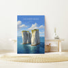 Old Harry Rocks Print, Travel Poster of Old Harry Rocks, England, Dorset Coast Art, Dorset Art Lovers Gift, Wall Art Print