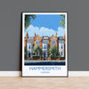 Hammersmith Travel Poster, Travel Print of Hammersmith, London Poster, Hammersmith Art Gift, London Art Lovers UK Travel Gift