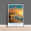 Santa Monica Travel Poster, Travel Print of Santa Monica, California, Santa Monica Art Lovers Gift, USA Gift, Wall Art Print