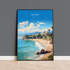 Malibu Travel Poster, Travel Print of Malibu, California, Malibu Art Lovers Gift, USA Gift, Wall Art Print