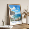 Ansteys Cove Print Wall Art, Travel Poster of Ansteys Cove, England, Devon Art Gift, Ansteys Cove Art Lovers Gift, England Wall Art Print