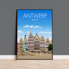 Antwerp Travel Poster, Travel Print of Antwerp , Belgium, Antwerp Art Lovers Gift, Belgium City Wall Art Print